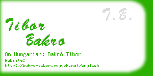 tibor bakro business card