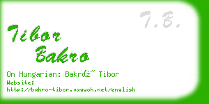 tibor bakro business card